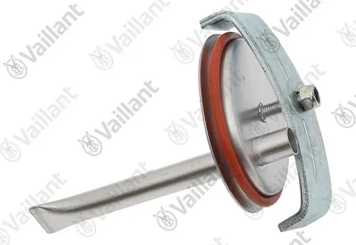 Vaillant Deckel mit Metallrahmen und Gummidichtung, ausgestattet mit einem Rohrauslass. Entwurf für eine Revionsöffnung.